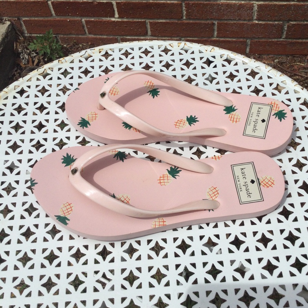 Kate Spade Pineapple Fiji Thong Flip Flops Sandals 7 - Picture 6 of 6
